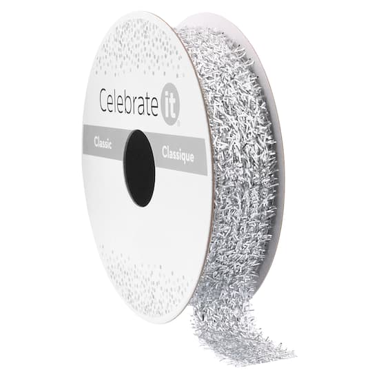 5/8" x 5yd. Silver Metallic Ribbon by Celebrate It® Classic